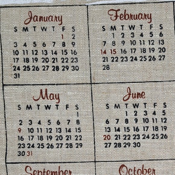 Vintage 1982 Linen Calendar Country Farm in Winter Scene - Picture 8 of 16